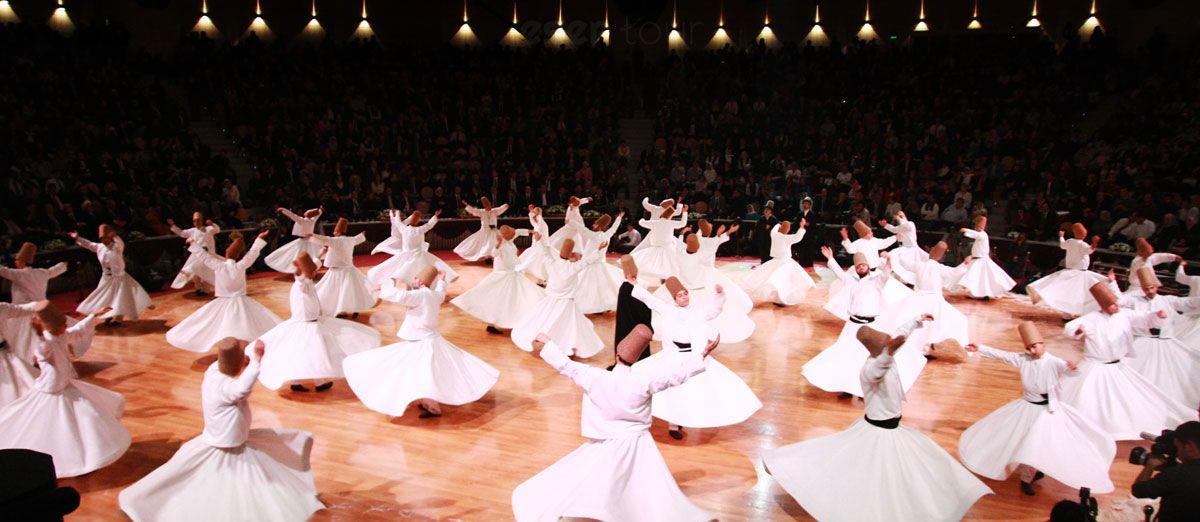 Whirling dervishes at the Şeb-i Arus ceremony in Konya